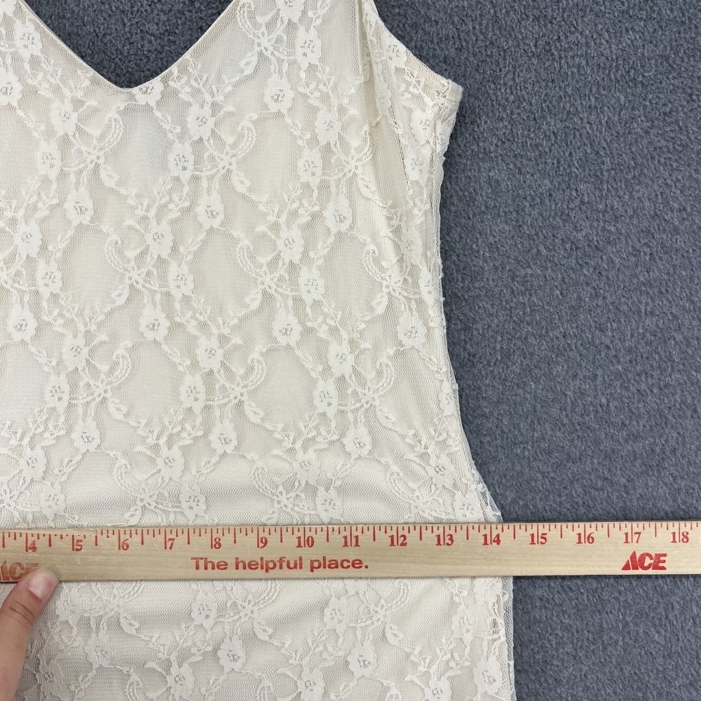Sincerely Jules Y2K Slip Lace Midi Dress Womens Small White off romantic sheer - Picture 8 of 16